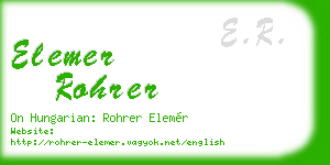 elemer rohrer business card